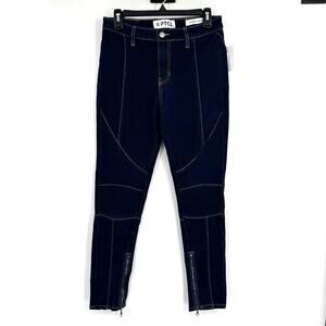 PTCL Nordstrom Rack Women's Moto Stitched Skinny Denim Jeans Dark Blue Size 26